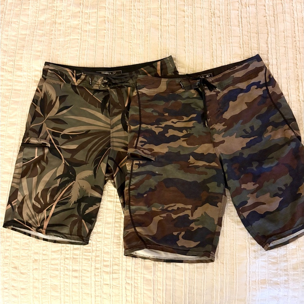 Camo Oneill Hyperfreak Boardshorts lot bundle 2 pairs size 30